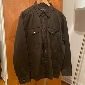 Overland olive colored wax canvas jacket